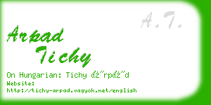 arpad tichy business card